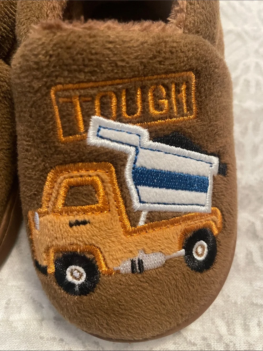Boys toddler construction slippers
